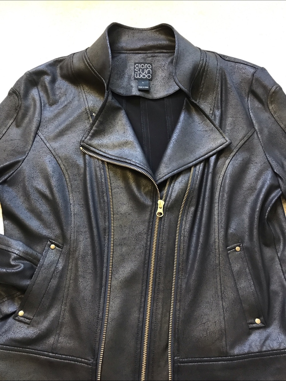 Liquid Leather Double Zip